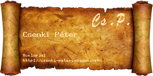 Csenki Péter névjegykártya