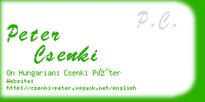 peter csenki business card